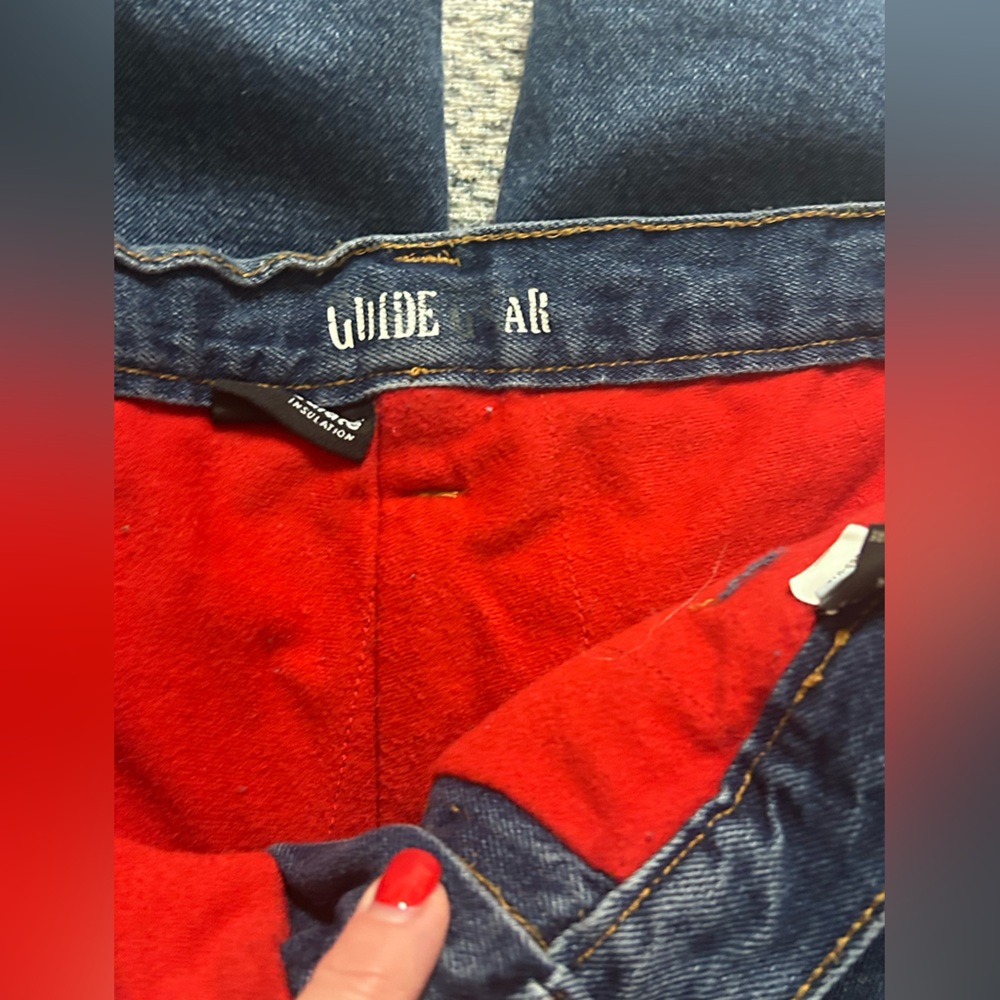 Guide Gear Flannel Thinsulate Lined Denim Jeans‎ 44x32 Straight leg Dark wash